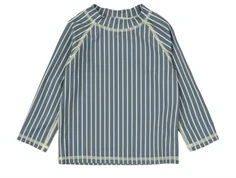 Blå og hvidstribet badeblue fra Petit Piao PP424 Blue mirage off white